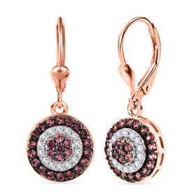 D'Joy AA Padparadscha Saphir und Zirkon Ohrringe - 1,16 ct.