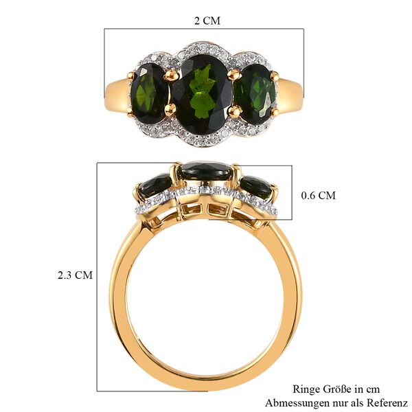 Natürlicher Chromdiopsid-Ring, 925 Silber vergoldet  ca. 2,60 ct image number 8