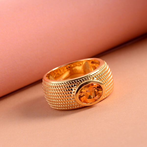 Citrin Solitär Ring in Goldton, 1,03 ct. image number 2