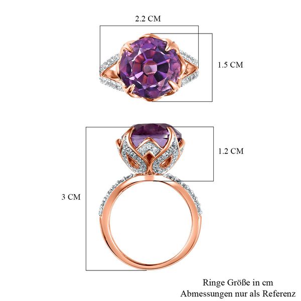 Rose De France Amethyst und Zirkon Ring- 8,04 ct. image number 7