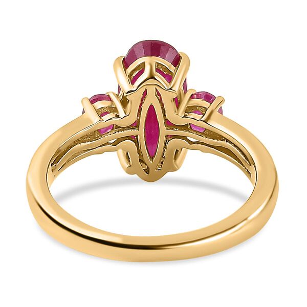 Afrikanischer Rubin (Fissure gefüllt)-Ring, 925 Silber vergoldet (Größe 21.00) ca. 3.81 ct image number 6