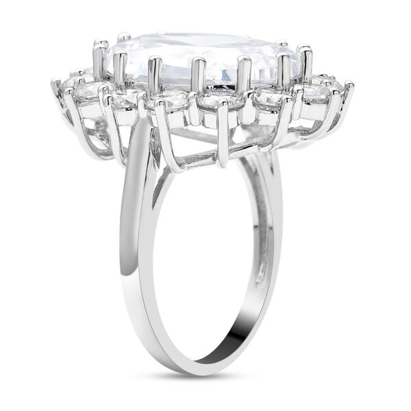 3er Set- Wei&szlig;er Zirkonia-Ring, Anh&auml;nger und Ohrringe, Messing ca. 27,00 ct image number 4