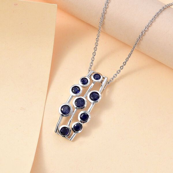 Masoala Saphir (Fissure gefüllt) Schmuckset 925 Silber rhodiniert ca. 2.56 ct image number 2