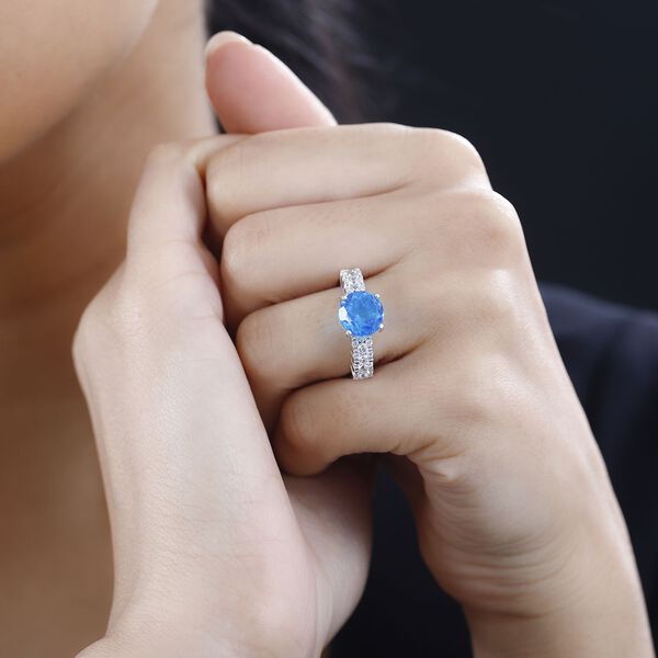 Karibik Quarz und Zirkon Ring - 3,94 ct. image number 3