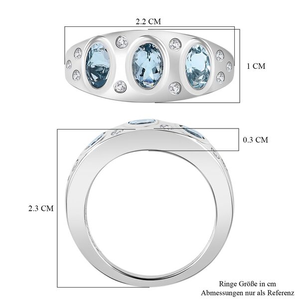 Espirito Santo AA Aquamarin und Zirkon Ring, ca. 1.39 ct. image number 7