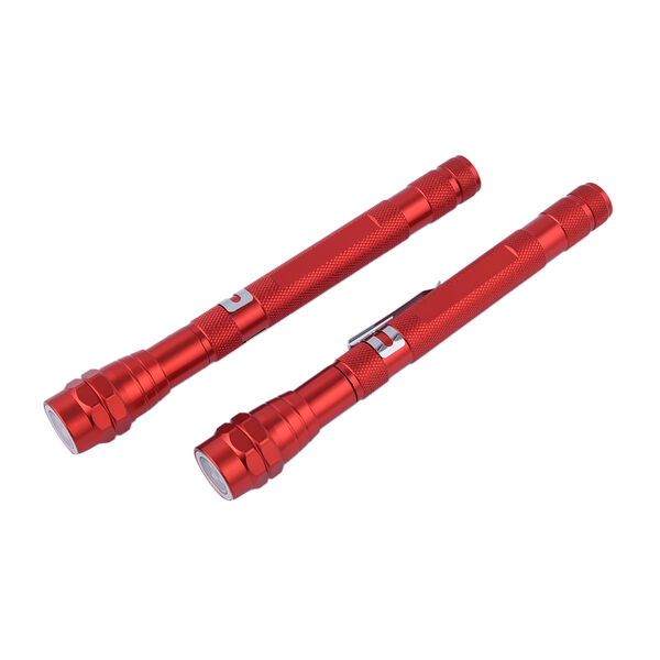 2er Set - Flexible LED Taschenlampen aus Aluminium mit Magnet, 17x2.2cm, Rot image number 2