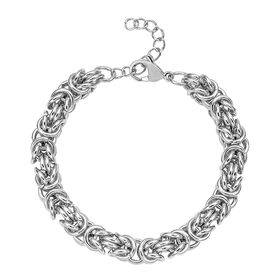 Kettengeflect Byzantin-Armband, Reiner Edelstahl, ca. 19 cm, ca. 35.00g