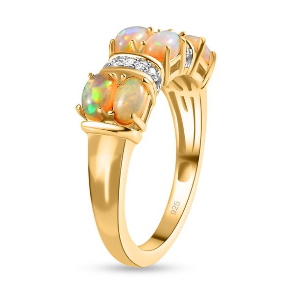 Nat&uuml;rlicher, &auml;thiopischer Welo Opal und Zirkon-Ring - 1,19 ct. image number 5