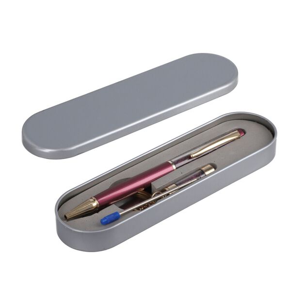 3er Set - Notizbuch mit Einband aus 100% echtem Leder, Kugelschreiber und Schlüsselanhänger gefüllt mit echtem Rubin image number 6