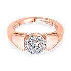 LUXURIANT DIAMOND - Lab Grown Diamant SI-GH Ring 925 Silber 750 Ros&eacute;gold Vermeil (Gr&ouml;&szlig;e 18.00) ca. 0.50 ct