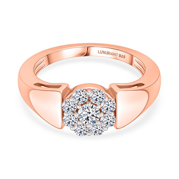 LUXURIANT SGL zertifizierter SI-GH Labor Diamant Ring, 925 Silber 750 Ros&eacute;gold Vermeil - 0,50 ct. image number 0