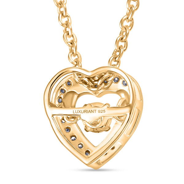 LUXURIANT SI-GH Labor Diamant Anh&auml;nger mit 45cm Kette, 925 Silber 750 Gelbgold Vermeil - 0,25 ct. image number 5