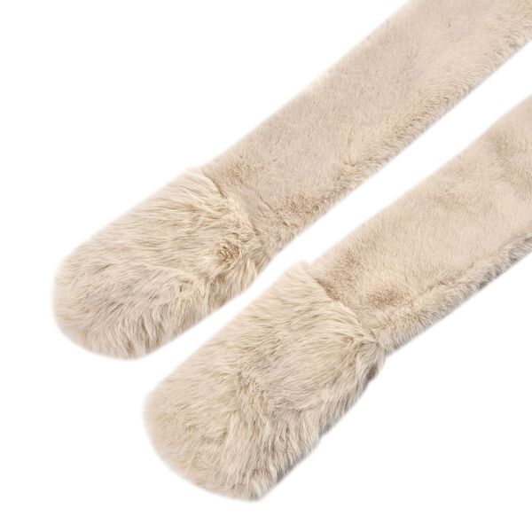 Damen Winterschal- und Hut-Set (2er-Pack) aus Kunstfell, Beige image number 2