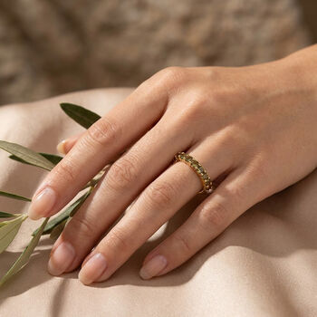 D'Joy AA Nat&uuml;rlicher goldener Tansanit Ring 925 Silber 750 Gelb Vergoldet (Gr&ouml;&szlig;e 20.00) ca. 0,50 ct