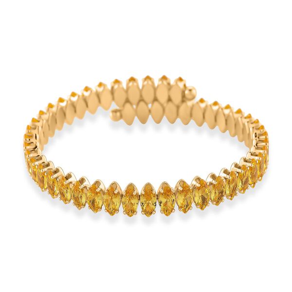 Goldgelber Zirkonia Armreif ca. Flexibles cm Nickelfreies Messing image number 4