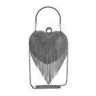 Herzförmige Clutch mit Kristallen, 15x16cm, schwarz image number 0