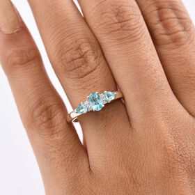 Djoy AA Betroka Blauer Apatit Ring 925 Silber rhodiniert (Größe 20.00) ca. 0.92 ct