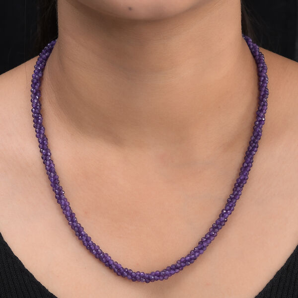 Amethyst-Halskette, 50 cm, 925 Silber ca. 102.38 ct