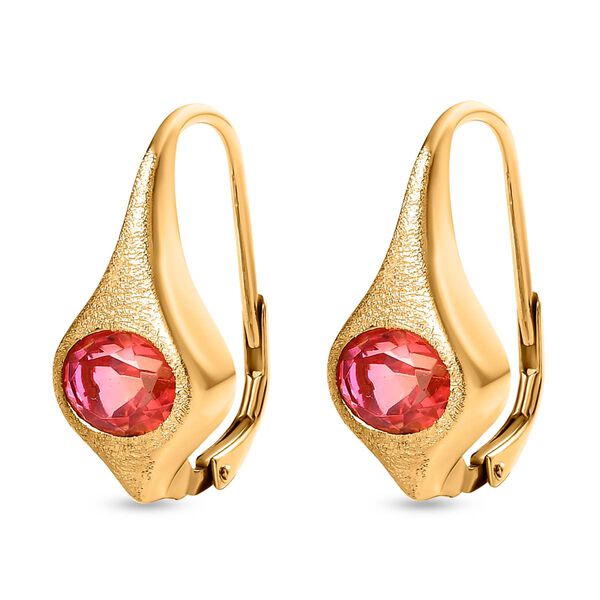 Sunset Quarz Triplette Ohrringe, 925 Silber Gelbgold Vermeil, ca. 2.93 ct image number 5