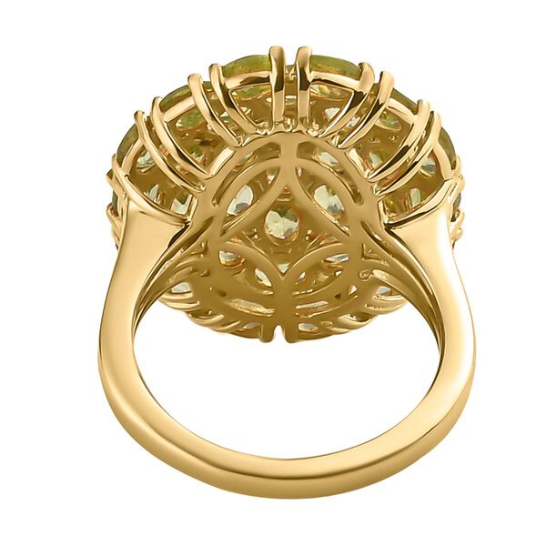 Nat&uuml;rlicher Peridot Ring, 925 Silber Gelbgold Vermeil (Gr&ouml;&szlig;e 17.00), ca. 5.83 ct image number 6