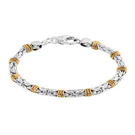 Royal Bali - 925 Silber Zweifarbige Beschichtung Armband ca. 18 cm ca. 16,17g