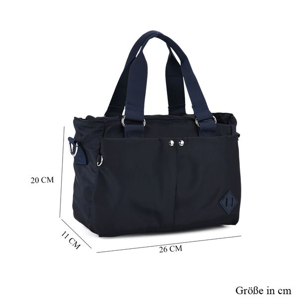 Crossbody Tasche mit mehreren Rei&szlig;verschlussf&auml;chern, abnehmbarem Schulterriemen und Tragegriffen, 26x11x20cm, Dunkelblau image number 8