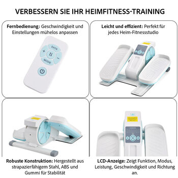 LIVMORE Original kompakter Elektro Stepper, Anti-Rutsch-Pedale, Anzeige und Fernbedienung, 47&times;42&times;23,5 cm, Wei&szlig;