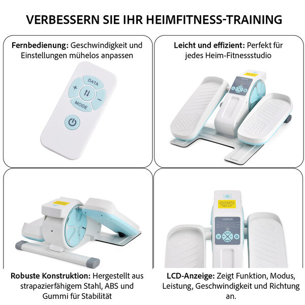 LIVMORE Original kompakter Elektro Stepper, Anti-Rutsch-Pedale, Anzeige und Fernbedienung, 47&times;42&times;23,5 cm, Wei&szlig; image number 3