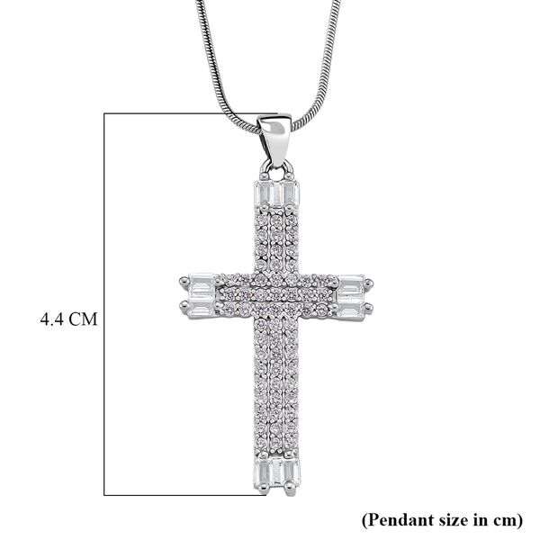 Wei&szlig;er Zirkonia Halskette ca. 52 cm Nickelfreies Messing image number 6