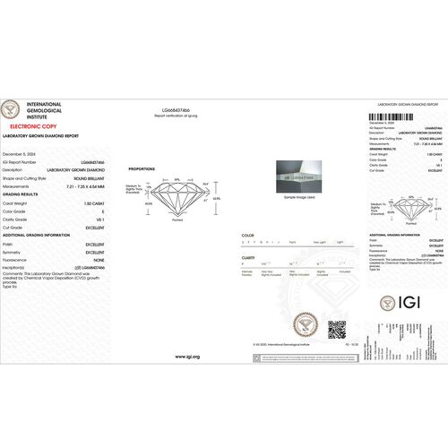 LUXURIANT DIAMOND- IGI zertifizierter VS-EF Labor Diamant Anhänger in 950 Platin - 1,50 ct. image number 8