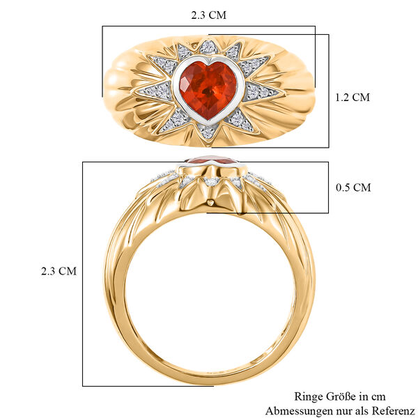 GP Celestial Kollektion- AAA Blaze Feueropal, Zirkon und Kanchanaburi blauer Saphir zweifarbiger Ring - 0,70 ct. image number 8