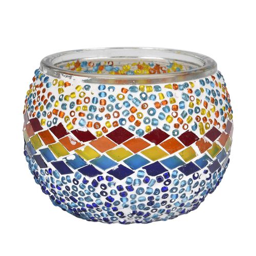 Lavendel-Eukalyptus Sojawachs-Duftkerze im Mosaikglas, Größe: 10 x 8 cm image number 1