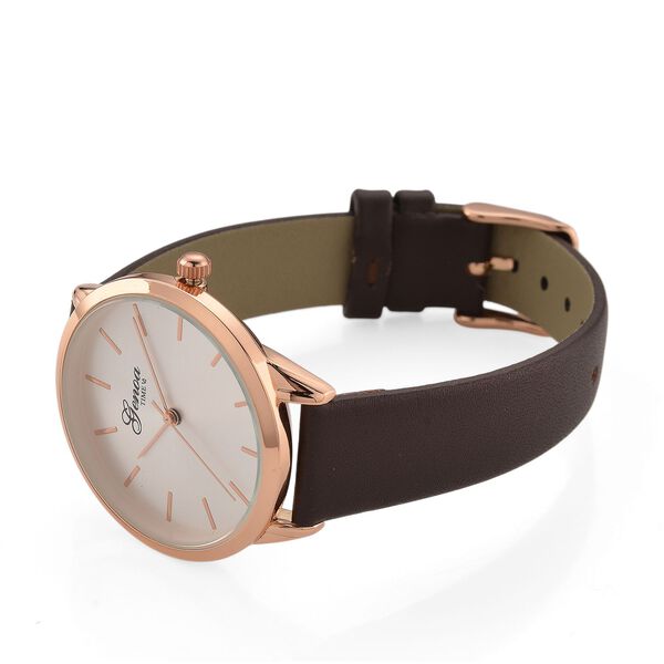 GENOA TIME - Armbanduhr Legierung, roséfarben, Zifferblatt Weiß-Sunshine, 3 ATM wasserdicht image number 5