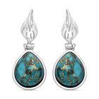 Blaues Türkis Ohrringe  Edelstahl ca. 10.39 ct