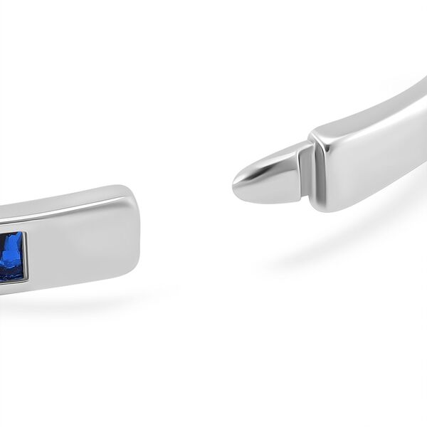 Blauer Zirkonia Armreif ca. 19 cm, bicolor image number 5