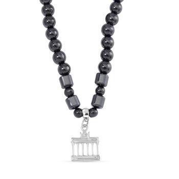 3er Set - H&auml;matit Drachen, Brandenburger Tor, und Eule Anh&auml;nger mit Kette, ca. 1320.00 ct