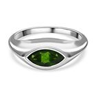 Natürlicher Chromdiopsid Ring, 925 Silber platiniert (Größe 17.00) ca. 1.03 ct
