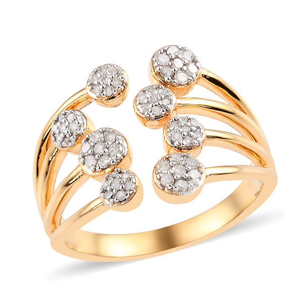 Diamant Ring 925 Silber Gelbgold Vermeil image number 4