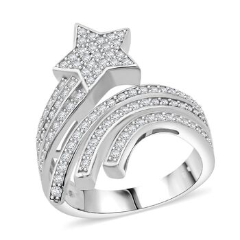 LUSTRO STELLA - Wei&szlig;er Zirkonia Ring 925 Silber rhodiniert (Gr&ouml;&szlig;e 18.00)