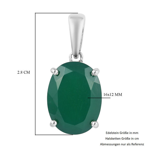 Gr&uuml;ne Onyx Solit&auml;r Anh&auml;nger 925 Silber rhodiniert ca. 6,44 ct image number 6