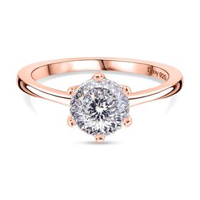 D'Joy Moissanit Ring, 925 Silber 750 Roségold Vermeil - 1,38 ct.