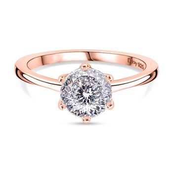 D'Joy Moissanit Ring, 925 Silber 750 Ros&eacute;gold Vermeil - 1,38 ct.