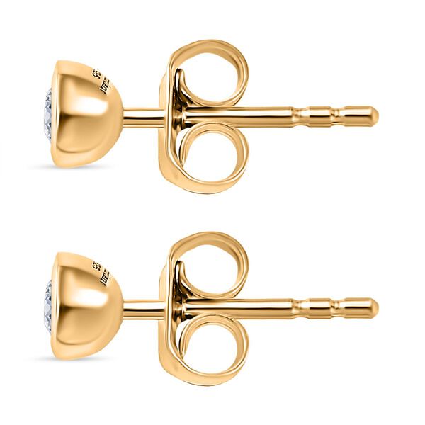 LUXURIANT SI-GH Labor Diamant Ohrringe, 925 Silber Gelbgold Vermeil - 0,25 ct. image number 4