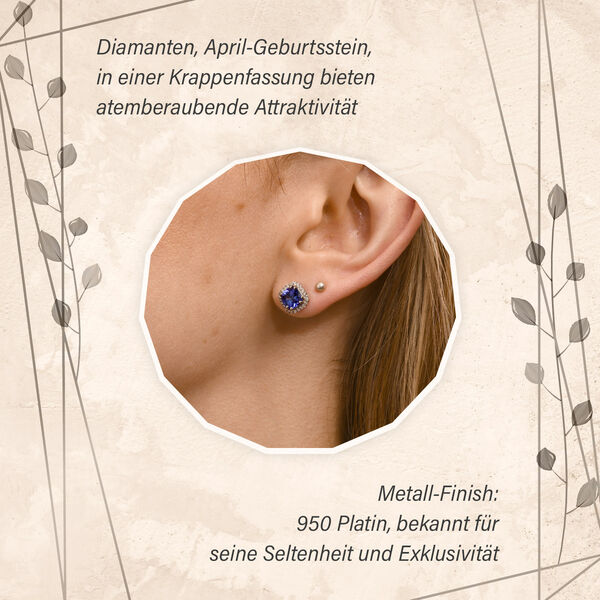 RHAPSODY AAAA Tansanit und VS-EF Diamant Ohrringe in 950 Platin - 2,35 ct. image number 3