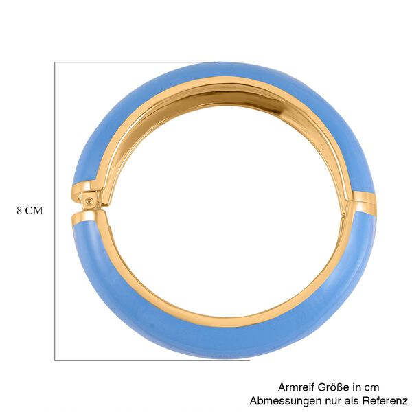 Emaillierter Armreif, Elegantes Design, 19 cm, ca. 64g, blau image number 6