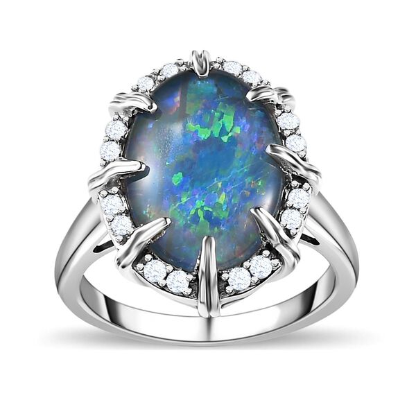 Boulder Opal und Zirkon Ring - 3,65 ct. image number 6