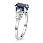 Kyanit und weißer Diamant-Ring, 925 Silber platiniert  ca. 1,87 ct image number 4