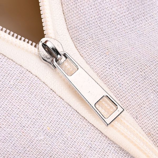 Jacquardgewebte Tasche aus Jute mit Futter, Reißverschluss und verstellbarer Kordel Riemen, 42x37x34 cm, Rosengarten image number 6