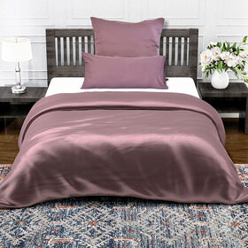 Serenity Night - 100% Bambus-Steppdecke mit Bambusfüllung und 2er-Set Bambus-Kissenbezüge Mauve