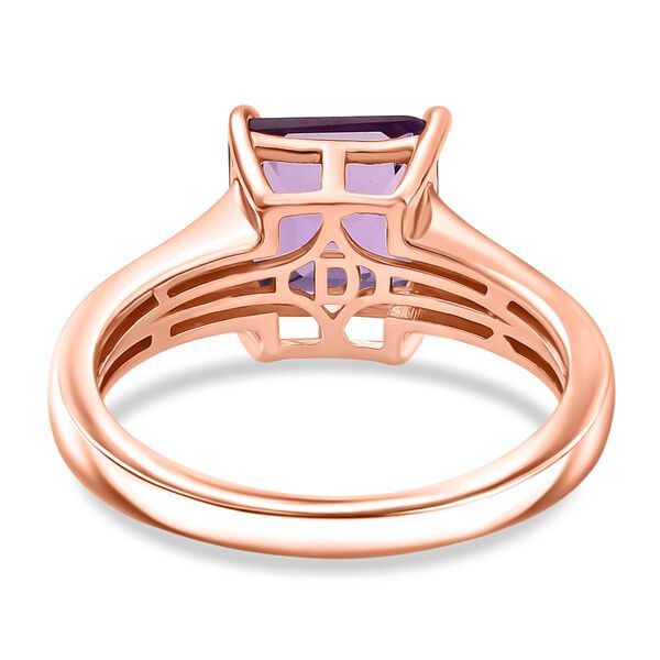 D'Joy ASSCHER-SCHLIFF AAA Rose De France Amethyst Ring 925 Silber 750 ros&eacute;vergoldet (Gr&ouml;&szlig;e 20.00) ca. 2.53 ct image number 6